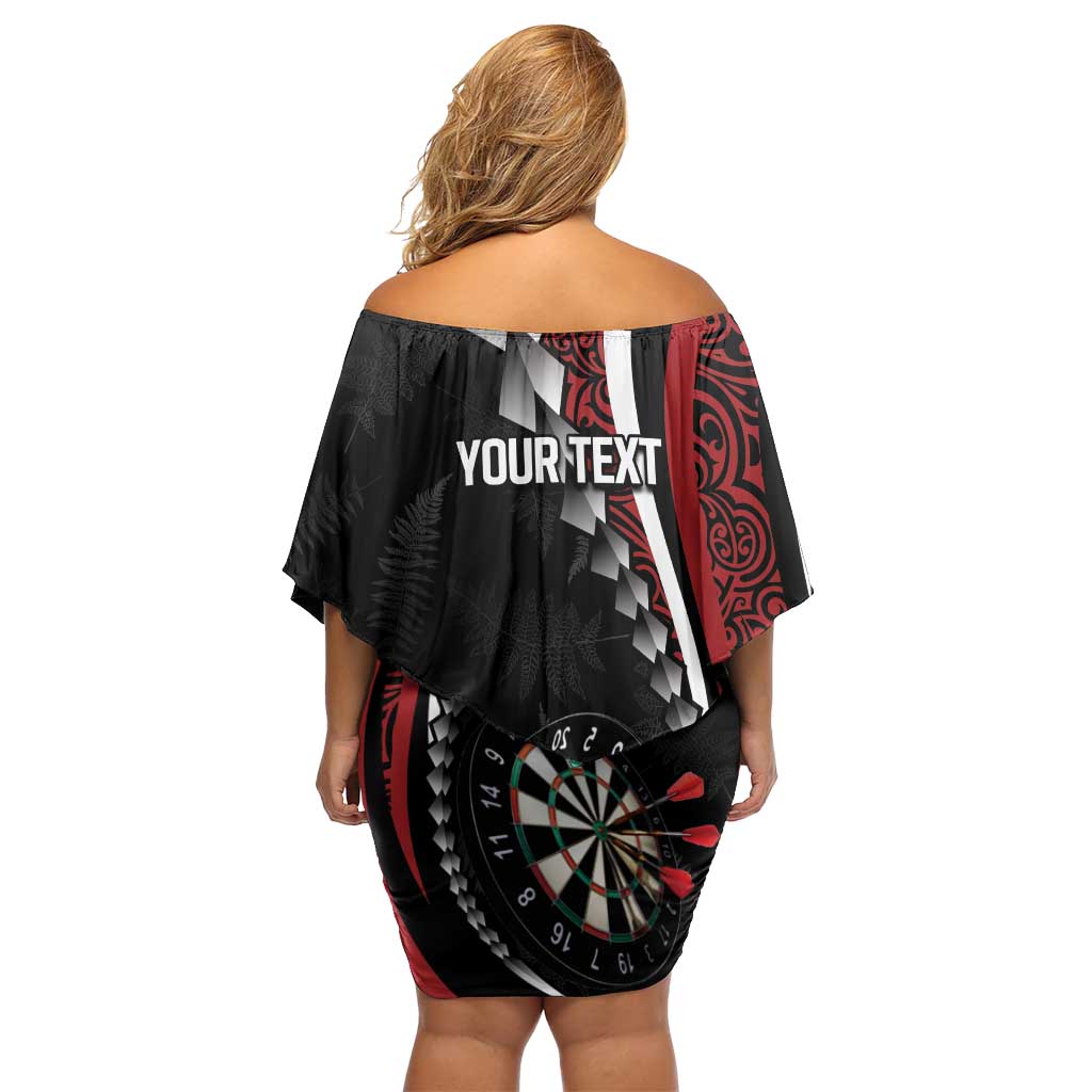 Personalized New Zealand Darts Off Shoulder Short Dress Kowhaiwhai Whero Koiri - Manaia LT7 - Polynesian Pride