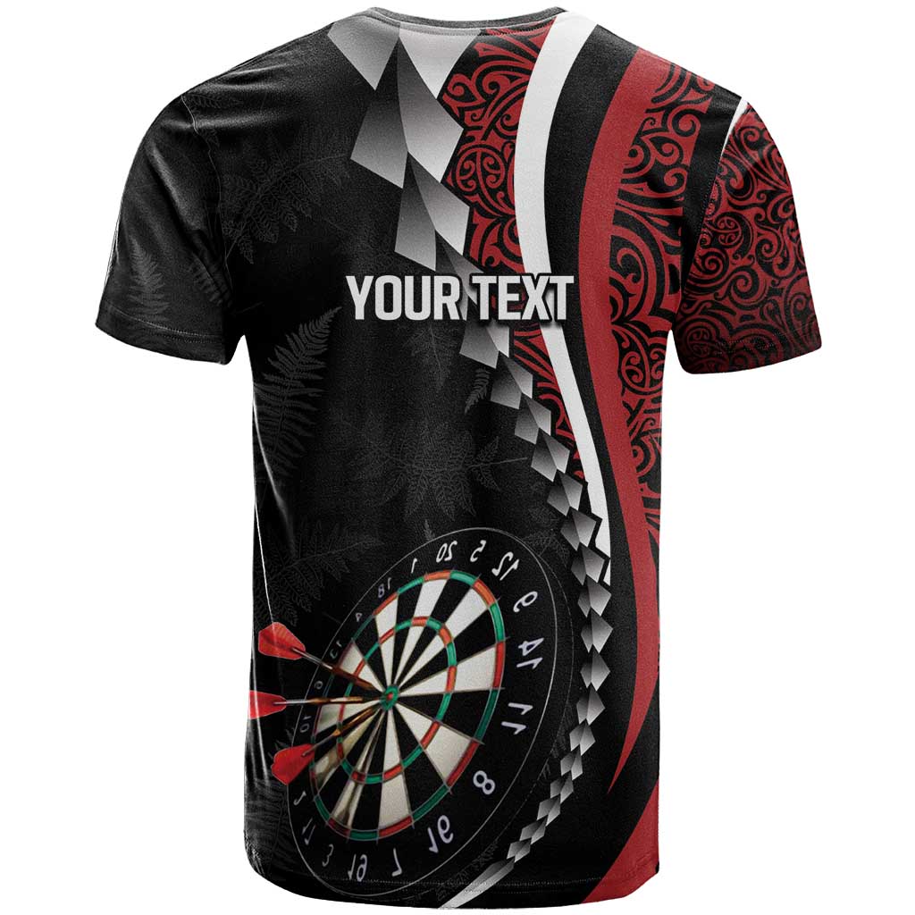 Personalized New Zealand Darts T Shirt Kowhaiwhai Whero Koiri - Manaia LT7 - Polynesian Pride
