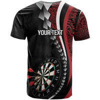 Personalized New Zealand Darts T Shirt Kowhaiwhai Whero Koiri - Manaia LT7 - Polynesian Pride