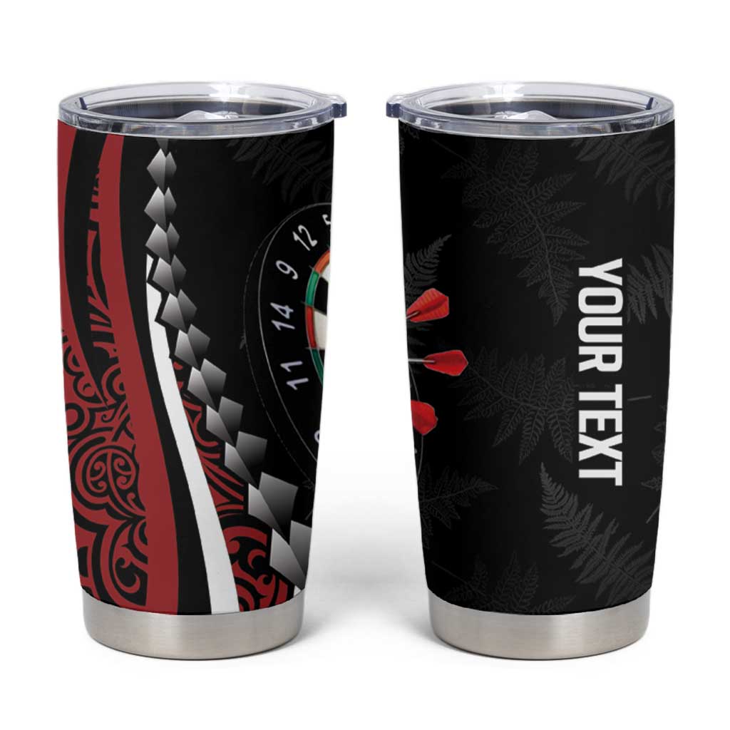 Personalized New Zealand Darts Tumbler Cup Kowhaiwhai Whero Koiri - Manaia LT7 Red - Polynesian Pride