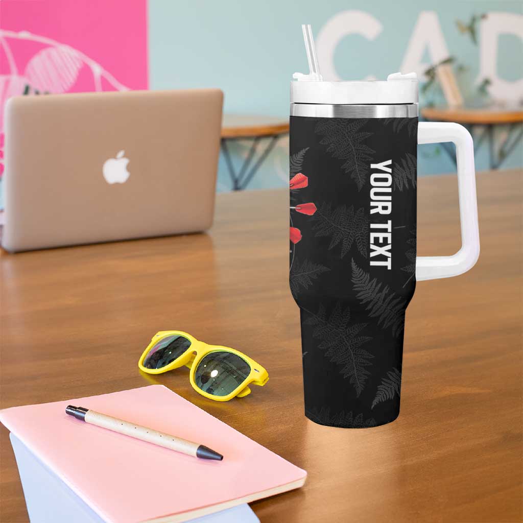 Personalized New Zealand Darts Tumbler With Handle Kowhaiwhai Whero Koiri - Manaia LT7 - Polynesian Pride