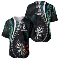 Personalized New Zealand Darts Baseball Jersey Paua Shell Koiri - Manaia LT7 - Polynesian Pride