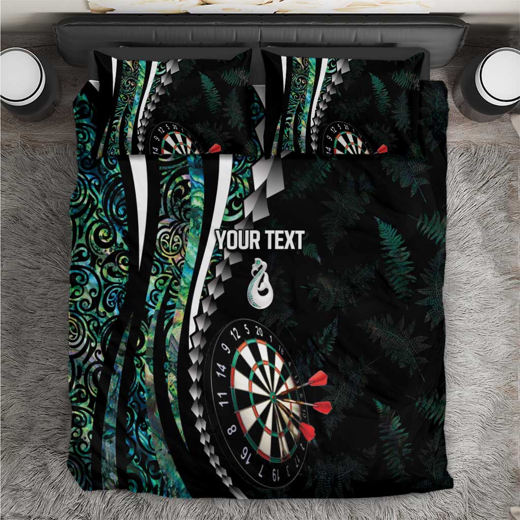 Personalized New Zealand Darts Bedding Set Paua Shell Koiri - Manaia LT7 Green - Polynesian Pride