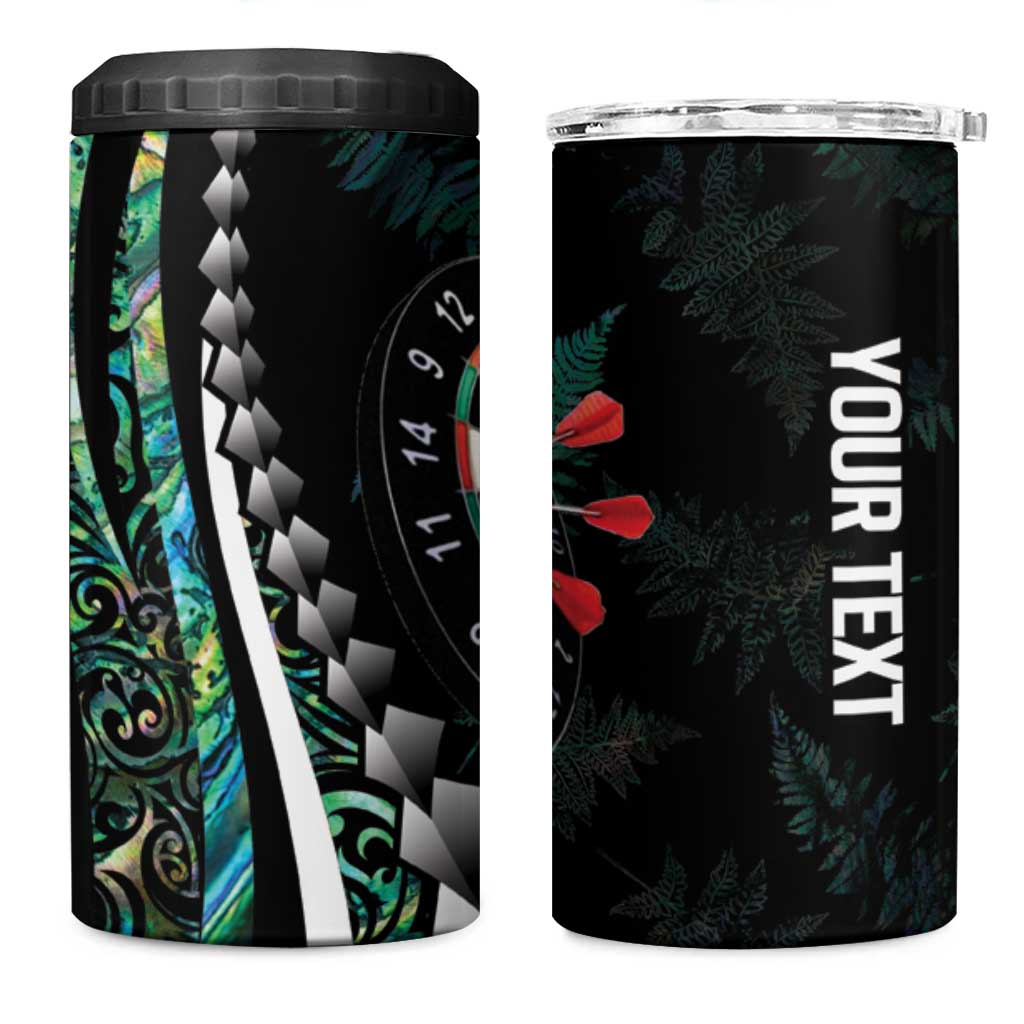 Personalized New Zealand Darts 4 in 1 Can Cooler Tumbler Paua Shell Koiri - Manaia LT7 One Size: 16 oz Green - Polynesian Pride
