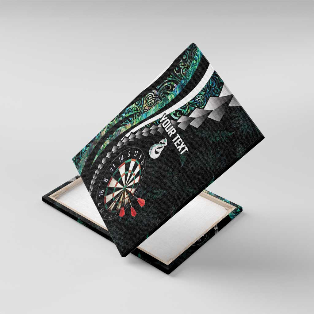 Personalized New Zealand Darts Canvas Wall Art Paua Shell Koiri - Manaia LT7 With Frame Green - Polynesian Pride