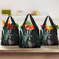 Personalized New Zealand Darts Grocery Bag Paua Shell Koiri - Manaia LT7 3-pack One Size Green - Polynesian Pride