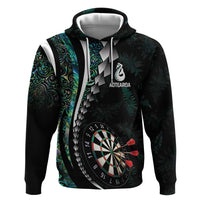 Personalized New Zealand Darts Hoodie Paua Shell Koiri - Manaia LT7 Pullover Hoodie Green - Polynesian Pride