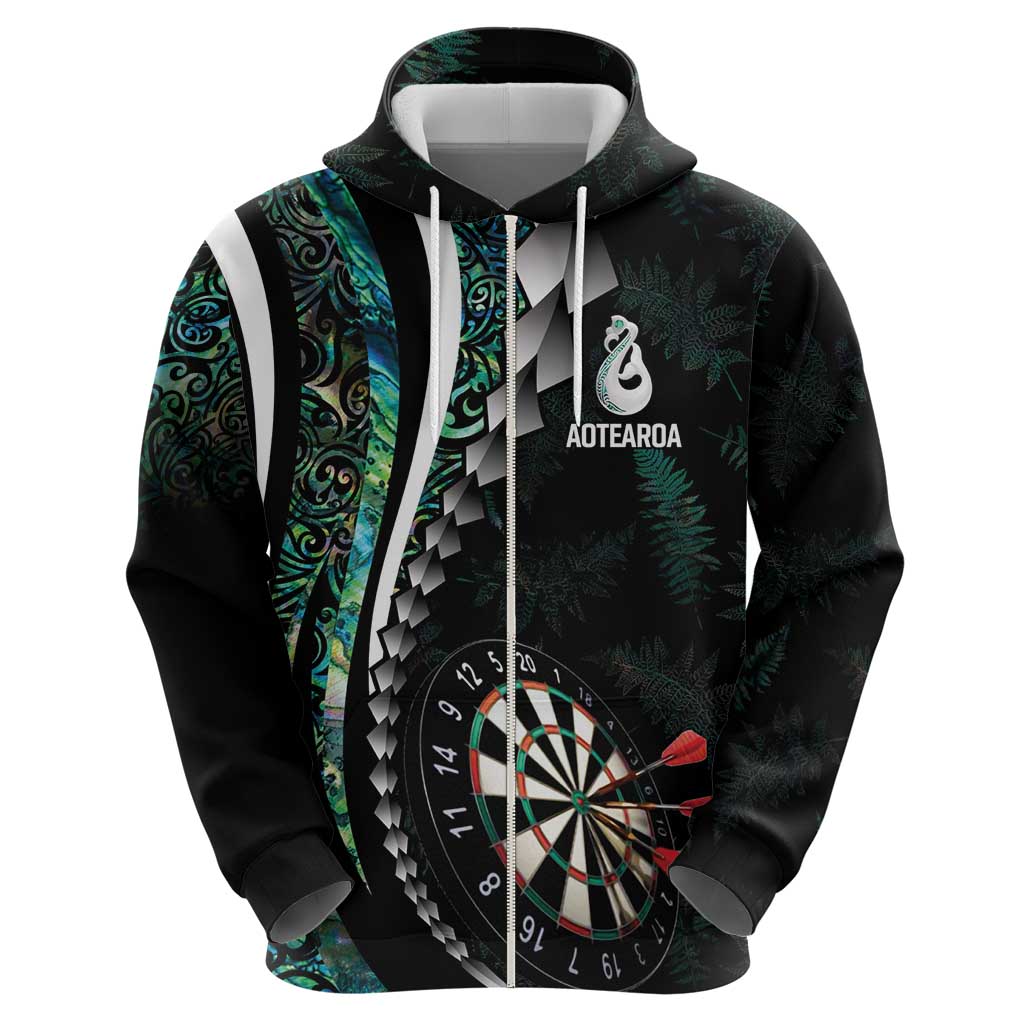 Personalized New Zealand Darts Hoodie Paua Shell Koiri - Manaia LT7 - Polynesian Pride