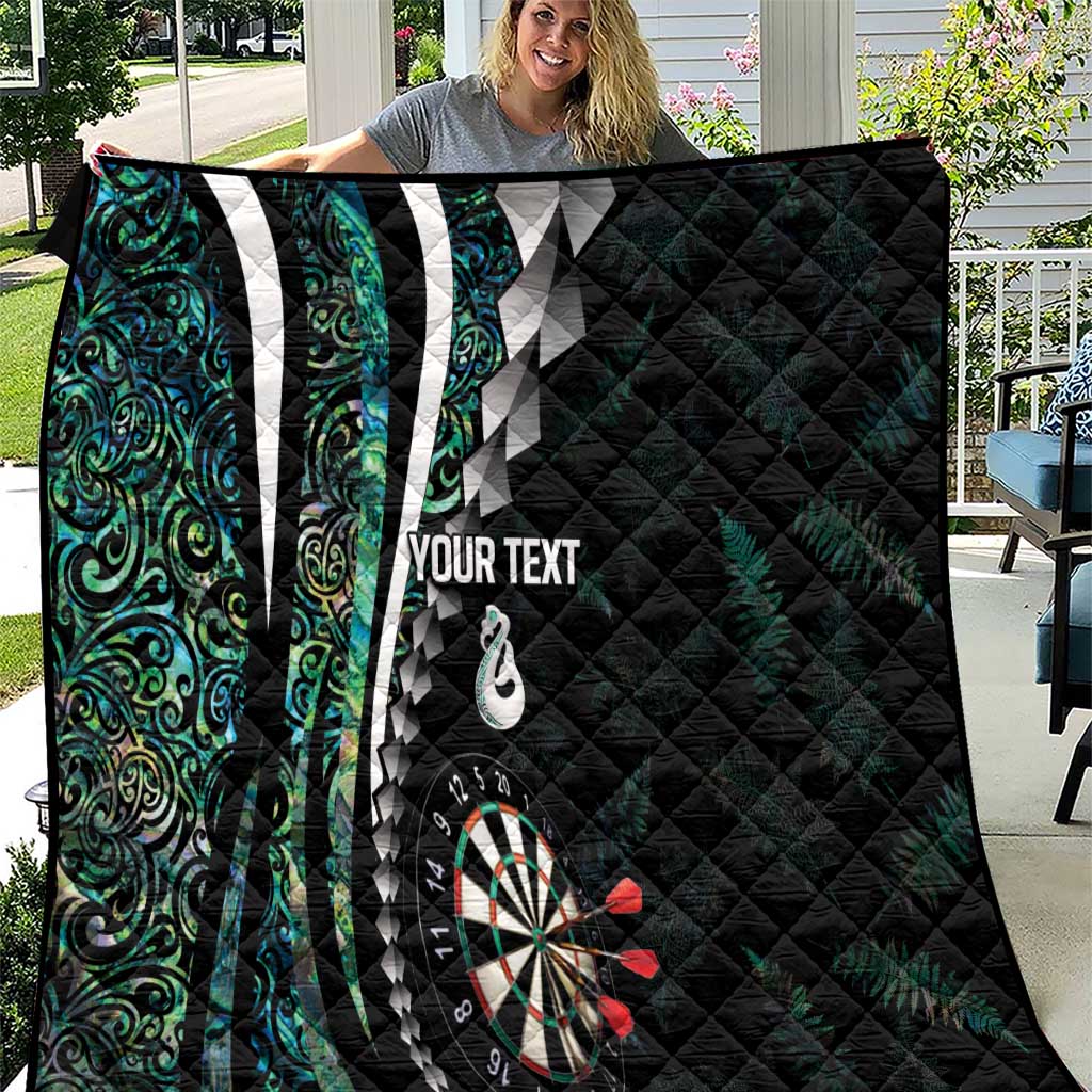 Personalized New Zealand Darts Quilt Paua Shell Koiri - Manaia LT7 Green - Polynesian Pride