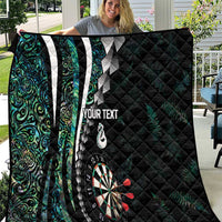 Personalized New Zealand Darts Quilt Paua Shell Koiri - Manaia LT7 Green - Polynesian Pride