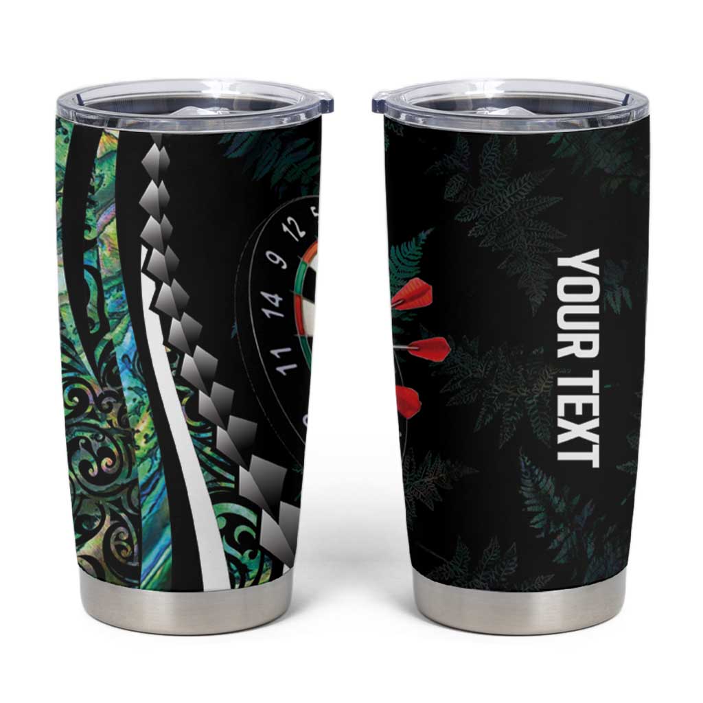 Personalized New Zealand Darts Tumbler Cup Paua Shell Koiri - Manaia LT7 Green - Polynesian Pride