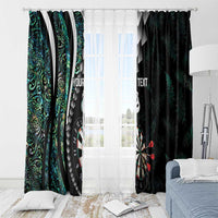 Personalized New Zealand Darts Window Curtain Paua Shell Koiri - Manaia LT7 - Polynesian Pride