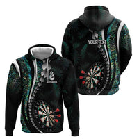Personalized New Zealand Darts Zip Hoodie Paua Shell Koiri - Manaia LT7 - Polynesian Pride