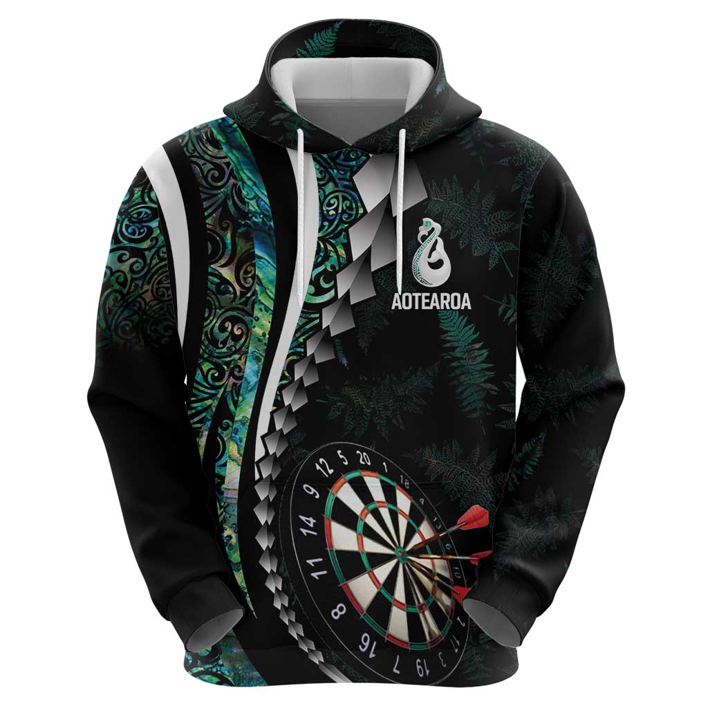 Personalized New Zealand Darts Zip Hoodie Paua Shell Koiri - Manaia LT7 - Polynesian Pride