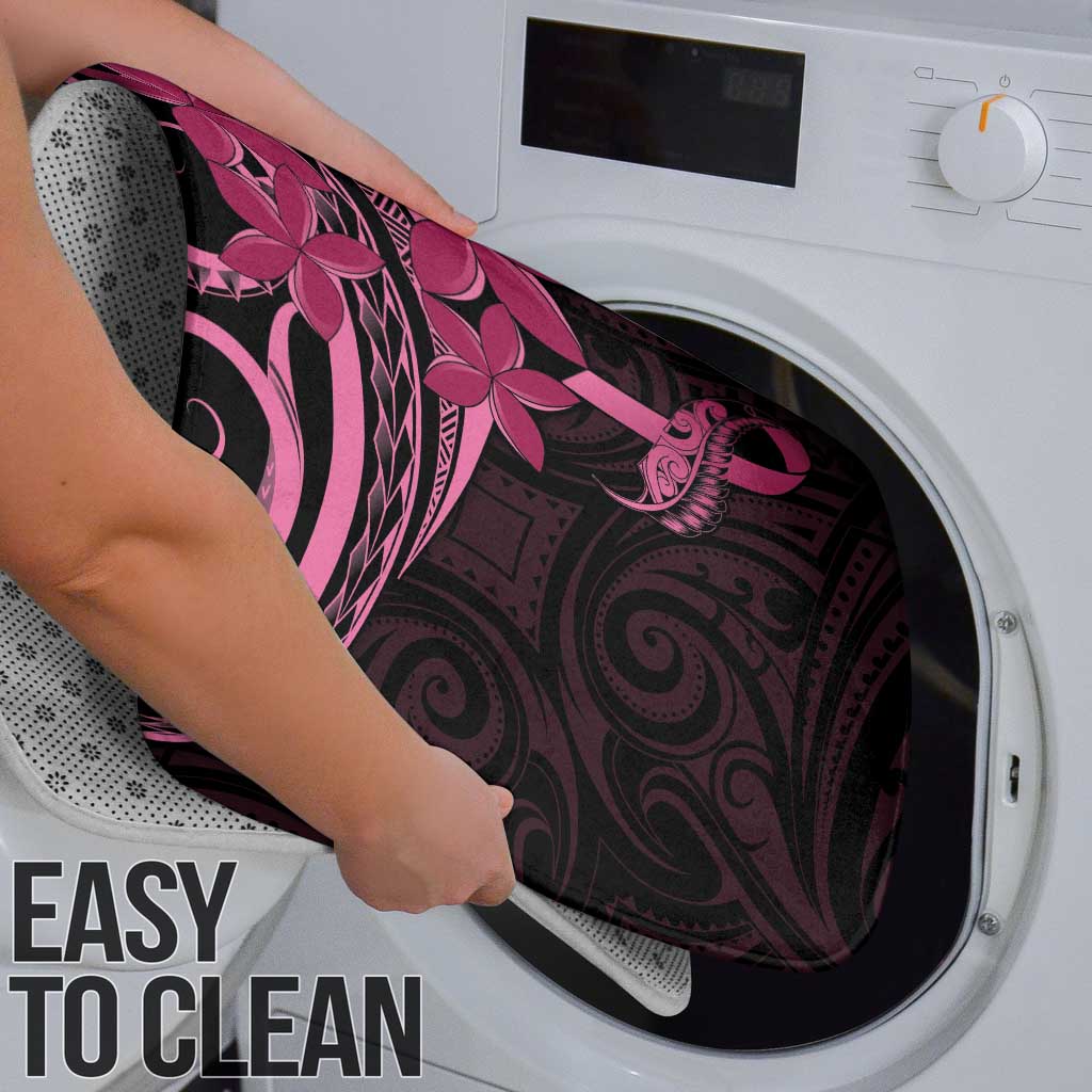Aotearoa Maori Bathroom Set Pink Fern Ribbons on Black LT7 - Polynesian Pride