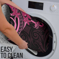 Aotearoa Maori Bathroom Set Pink Fern Ribbons on Black LT7 - Polynesian Pride