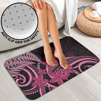 Aotearoa Maori Bathroom Set Pink Fern Ribbons on Black LT7 - Polynesian Pride