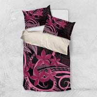 Aotearoa Maori Bedding Set Pink Fern Ribbons on Black LT7 US Twin 172cm x 218cm Black - Polynesian Pride
