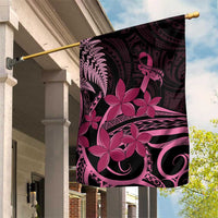 Aotearoa Maori Garden Flag Pink Fern Ribbons on Black LT7 House Flag Black - Polynesian Pride