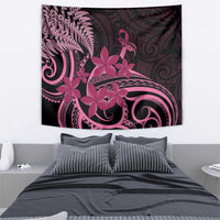 Aotearoa Maori Tapestry Pink Fern Ribbons on Black LT7 - Polynesian Pride