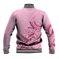 Aotearoa Maori Baseball Jacket Pink Fern Ribbons LT7 - Polynesian Pride