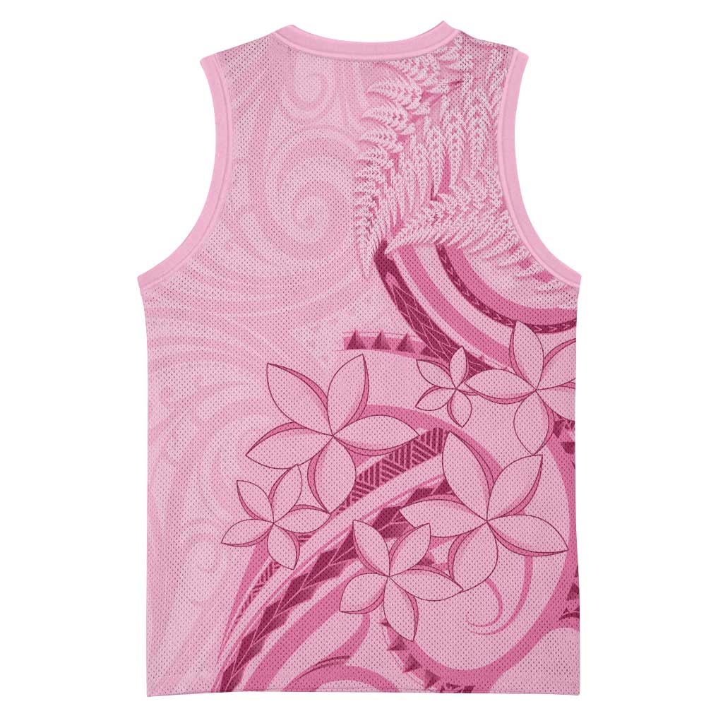 Aotearoa Maori Basketball Jersey Pink Fern Ribbons LT7 - Polynesian Pride