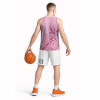 Aotearoa Maori Basketball Jersey Pink Fern Ribbons LT7 - Polynesian Pride