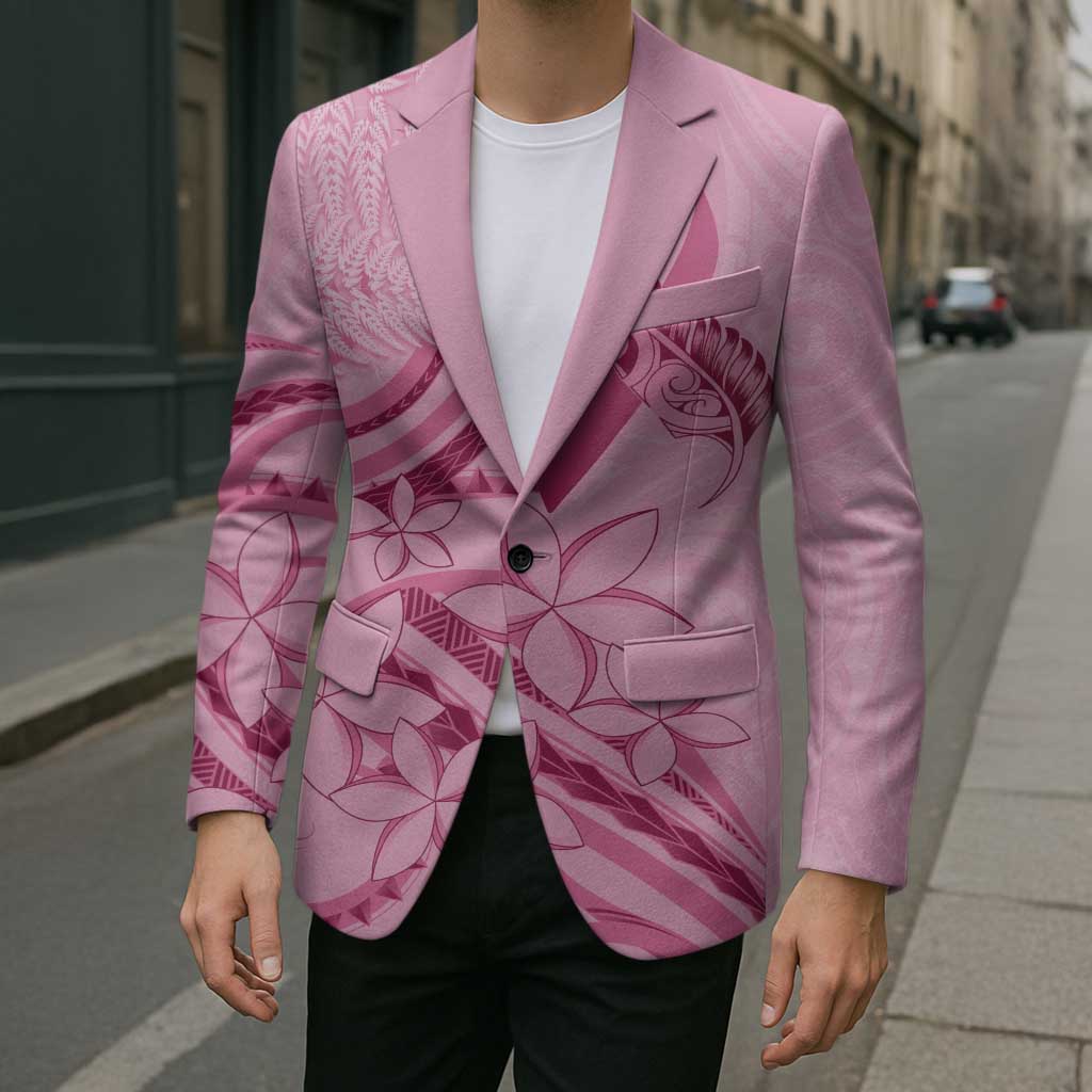 Aotearoa Maori Blazer Pink Fern Ribbons LT7 - Polynesian Pride
