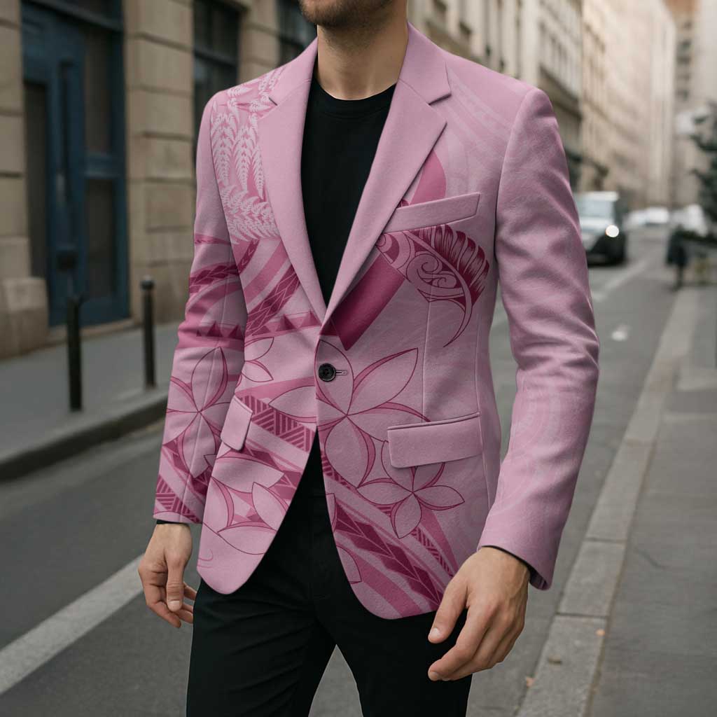 Aotearoa Maori Blazer Pink Fern Ribbons LT7 - Polynesian Pride