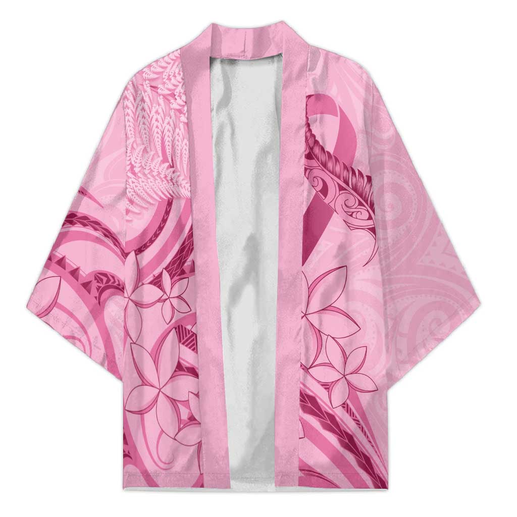 Aotearoa Maori Kimono Pink Fern Ribbons LT7 Unisex Pink - Polynesian Pride