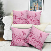 Aotearoa Maori Pillow Cover Pink Fern Ribbons LT7 - Polynesian Pride