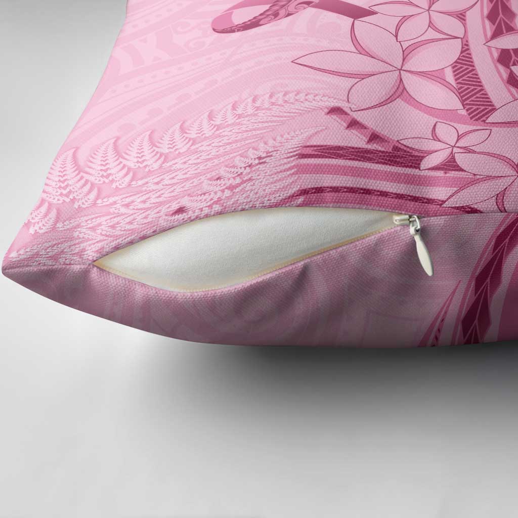 Aotearoa Maori Pillow Cover Pink Fern Ribbons LT7 - Polynesian Pride