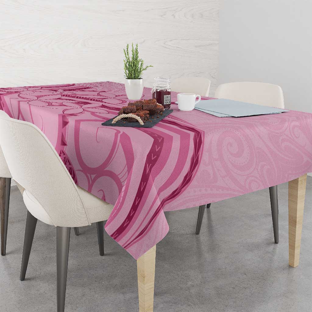 Aotearoa Maori Tablecloth Pink Fern Ribbons LT7 - Polynesian Pride