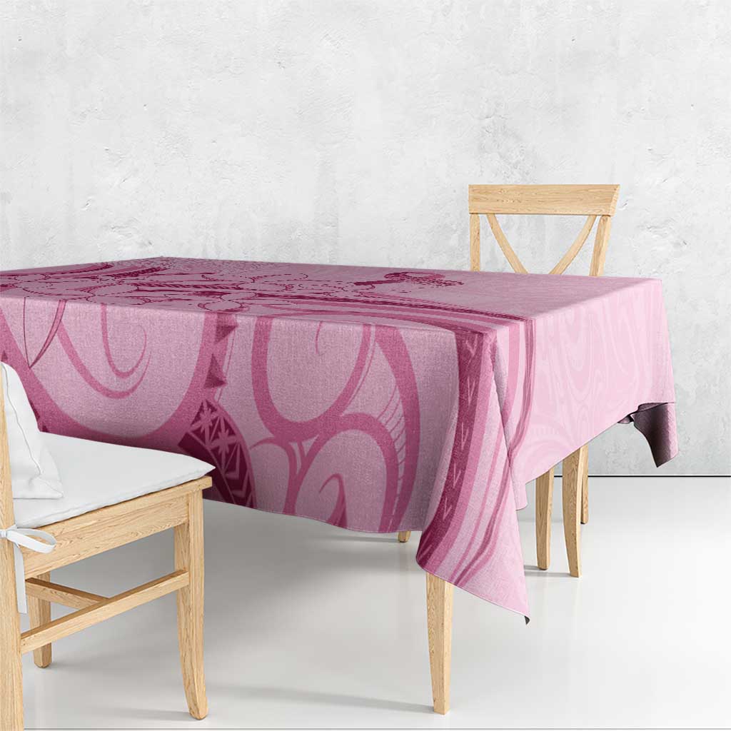 Aotearoa Maori Tablecloth Pink Fern Ribbons LT7 - Polynesian Pride
