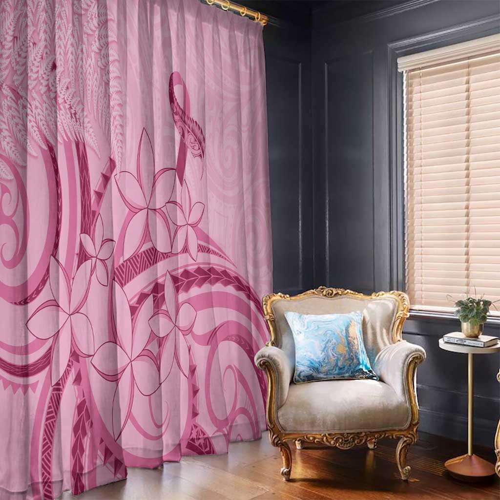 Aotearoa Maori Window Curtain Pink Fern Ribbons LT7 - Polynesian Pride