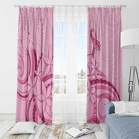 Aotearoa Maori Window Curtain Pink Fern Ribbons LT7 - Polynesian Pride