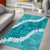 Hawaii Aloha Area Rug Teal Quilt Patch Work Mix Plumeria Lei