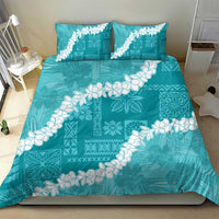 Hawaii Aloha Bedding Set Teal Quilt Patch Work Mix Plumeria Lei LT7 - Polynesian Pride