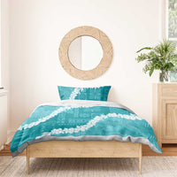 Hawaii Aloha Bedding Set Teal Quilt Patch Work Mix Plumeria Lei LT7 - Polynesian Pride