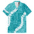 Hawaii Aloha Family Matching Long Sleeve Bodycon Dress and Hawaiian Shirt Teal Quilt Patch Work Mix Plumeria Lei