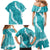 Hawaii Aloha Family Matching Mermaid Dress and Hawaiian Shirt Teal Quilt Patch Work Mix Plumeria Lei