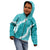 Hawaii Aloha Kid Hoodie Teal Quilt Patch Work Mix Plumeria Lei