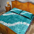 Hawaii Aloha Quilt Bed Set Teal Quilt Patch Work Mix Plumeria Lei