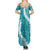 Hawaii Aloha Summer Maxi Dress Teal Quilt Patch Work Mix Plumeria Lei