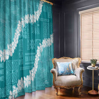 Hawaii Aloha Window Curtain Teal Quilt Patch Work Mix Plumeria Lei LT7 - Polynesian Pride