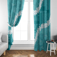 Hawaii Aloha Window Curtain Teal Quilt Patch Work Mix Plumeria Lei LT7 - Polynesian Pride