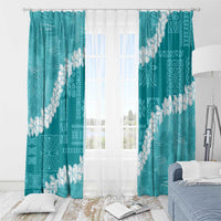 Hawaii Aloha Window Curtain Teal Quilt Patch Work Mix Plumeria Lei LT7 - Polynesian Pride
