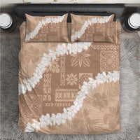 Hawaii Aloha Bedding Set Beige Quilt Patch Work Mix Plumeria Lei LT7 Beige - Polynesian Pride