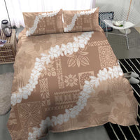 Hawaii Aloha Bedding Set Beige Quilt Patch Work Mix Plumeria Lei LT7 - Polynesian Pride