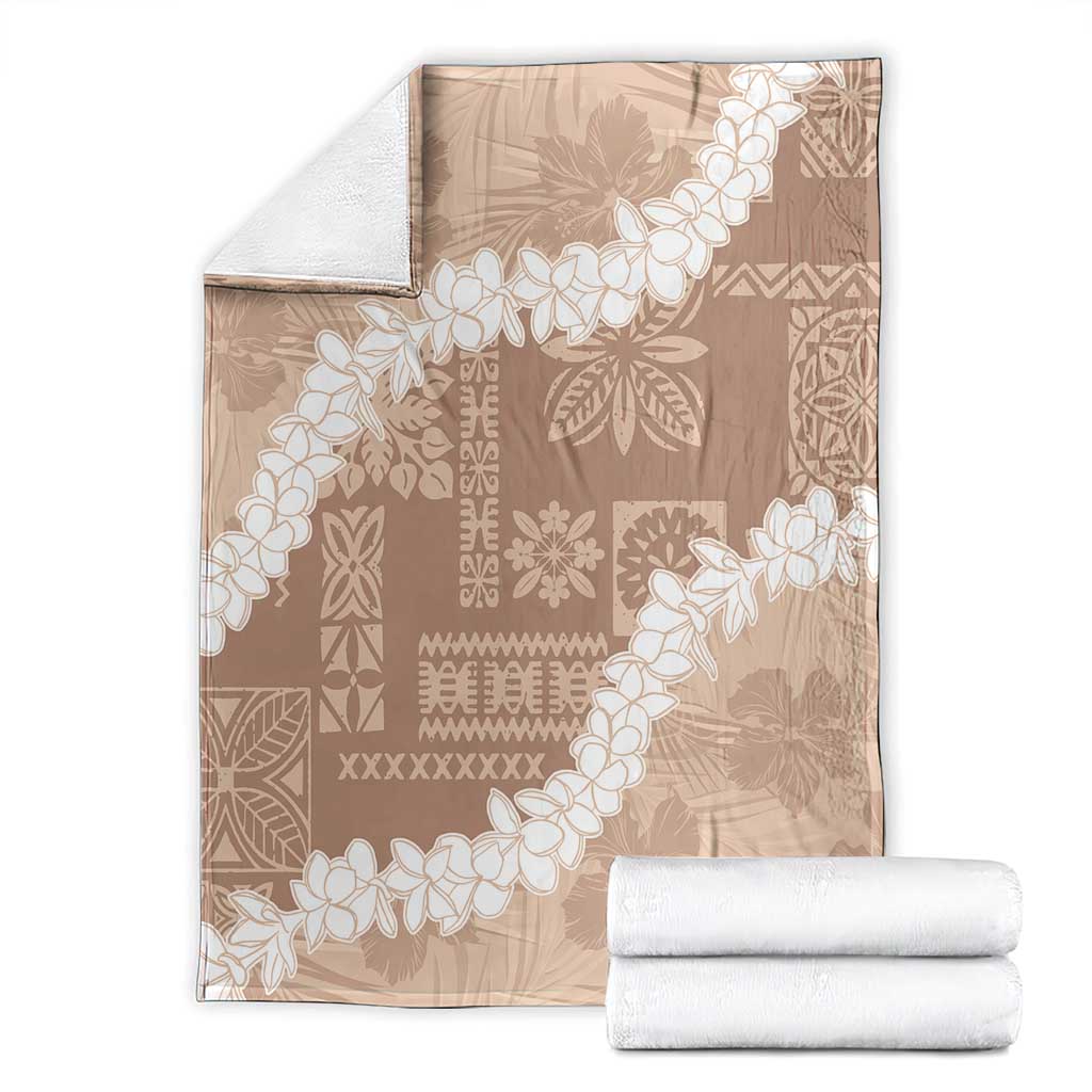Hawaii Aloha Blanket Beige Quilt Patch Work Mix Plumeria Lei LT7 - Polynesian Pride
